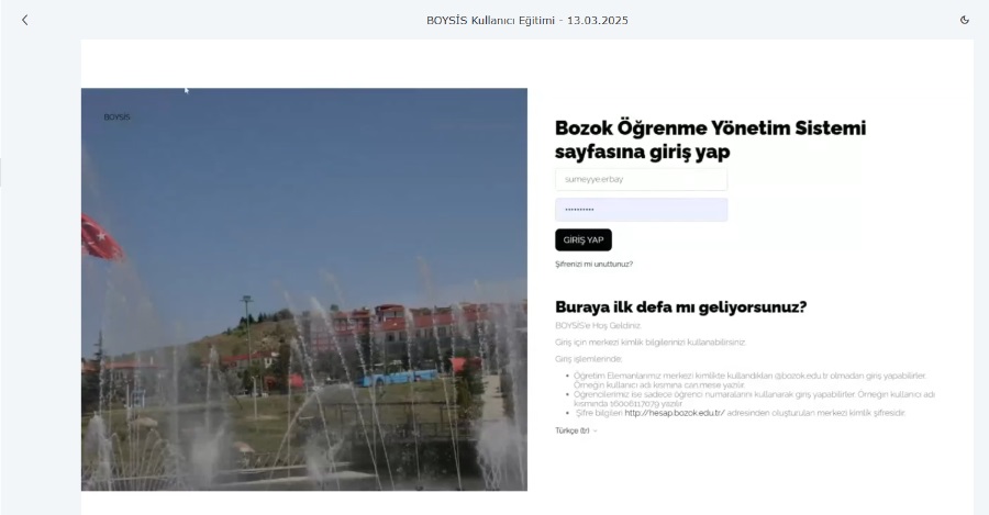 BOYSİS Kullanıcı Eğitimi